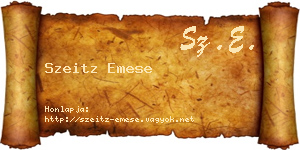 Szeitz Emese névjegykártya